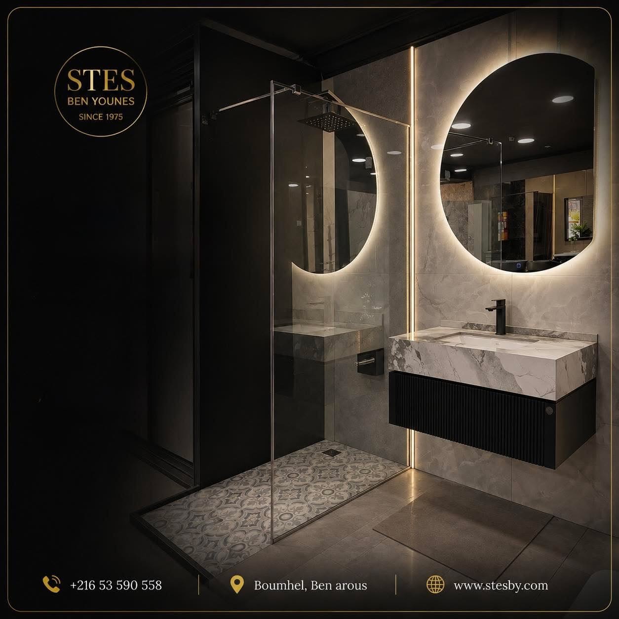 Showroom STES — miroirs lumineux