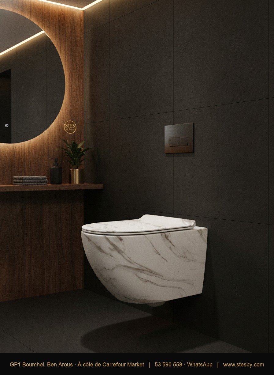WC T-203-2 Blanc Marbre