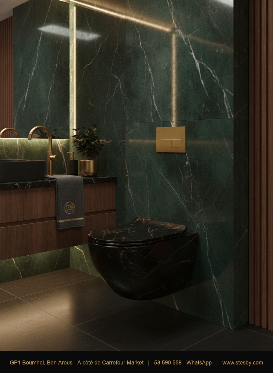 WC T-203-1 Noir Marbre