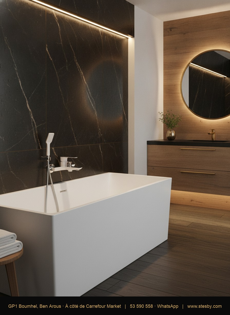 Mitigeur bain-douche BULUT + douchette — Blanc & Chrome