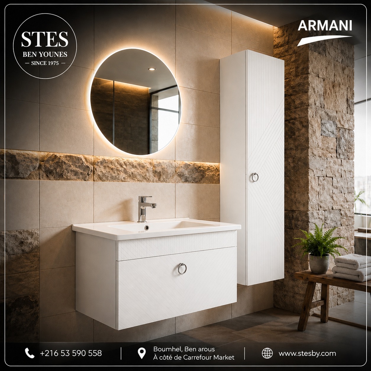 Meuble ARMANI 80 cm — Pack avec colonne